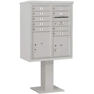 SALSBURY INDUSTRIES 3410DA-09GRY Pedestal Mailbox 11 Doors Gray 65-5/8 Inch | AG3MJT 33MA32