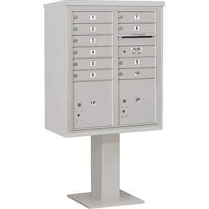 SALSBURY INDUSTRIES 3410DA-10GRY Pedestal Mailbox 12 Doors Gray 65-5/8 Inch | AG3MKU 33MA56