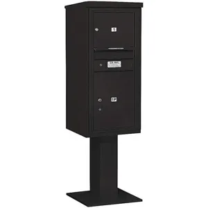 SALSBURY INDUSTRIES 3410S-01BLK Pedestal Mailbox Mb3 2 Doors Black | AG3KHQ 33LM28