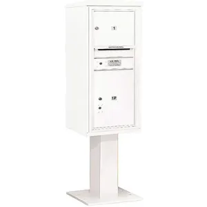 SALSBURY INDUSTRIES 3410S-01WHT Pedestal Mailbox Mb3 2 Doors White | AG3KHW 33LM33