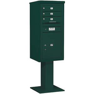 SALSBURY INDUSTRIES 3410S-03GRN Pedestal Mailbox Mb1 4 Doors Green | AG3KQK 33LN91
