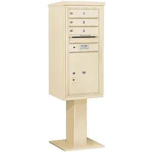 SALSBURY INDUSTRIES 3410S-03SAN Pedestal Mailbox Mb1 4 Doors Sand | AG3KQM 33LN93