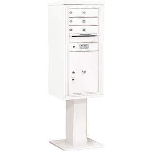 SALSBURY INDUSTRIES 3410S-03WHT Pedestal Mailbox Mb1 4 Doors White | AG3KQN 33LN94