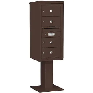 SALSBURY INDUSTRIES 3410S-04BRZ Pedestal Mailbox Mb2 4 Doors Bronze | AG3KND 33LN38