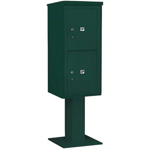 SALSBURY INDUSTRIES 3410S-2PGRN Pedestal Mailbox 2 Doors Green 65-5/8 Inch | AG3KFV 33LL85