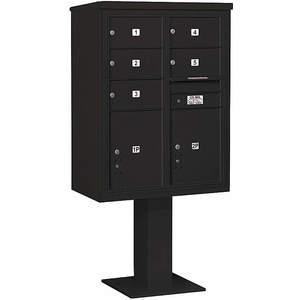 SALSBURY INDUSTRIES 3411D-05BLK Pedestal Mailbox 7 Doors Black 69-1/8 Inch | AG3MHV 33MA11