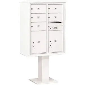 SALSBURY INDUSTRIES 3411D-05WHT Pedestal Mailbox 7 Doors White 69-1/8 Inch | AG3MJA 33MA16