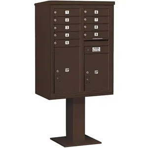 SALSBURY INDUSTRIES 3411D-09BRZ Pedestal Mailbox 11 Door Bronze 69-1/8 Inch | AG3MLJ 33MA74