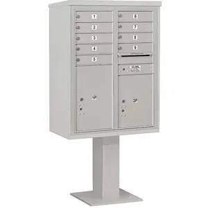 SALSBURY INDUSTRIES 3411D-09GRY Pedestal Mailbox 11 Doors Gray 69-1/8 Inch | AG3MLL 33MA76