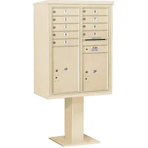 SALSBURY INDUSTRIES 3411D-09SAN Pedestal Mailbox 11 Doors Sand 69-1/8 Inch | AG3MLM 33MA77