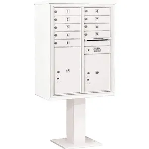 SALSBURY INDUSTRIES 3411D-09WHT Pedestal Mailbox 11 Doors White 69-1/8 Inch | AG3MLN 33MA78