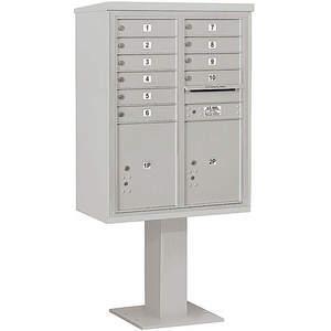 SALSBURY INDUSTRIES 3411D-10GRY Pedestal Mailbox 12 Doors Gray 69-1/8 Inch | AG3MMA 33MA90