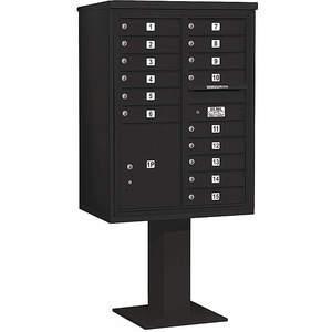 SALSBURY INDUSTRIES 3411D-15BLK Pedestal Mailbox 16 Doors Black 69-1/8 Inch | AG3MNP 33MC27
