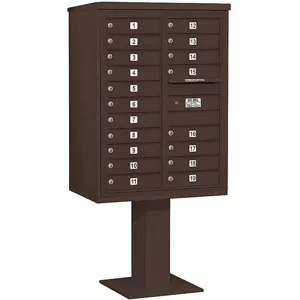 SALSBURY INDUSTRIES 3411D-19BRZ Pedestal Mailbox 19 Door Bronze 69-1/8 Inch | AG3MPK 33MC50