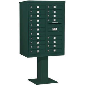 SALSBURY INDUSTRIES 3411D-19GRN Pedestal Mailbox 19 Doors Green 69-1/8 Inch | AG3MPL 33MC51