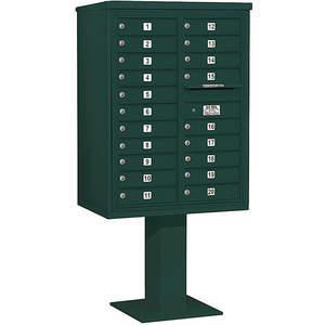 SALSBURY INDUSTRIES 3411D-20GRN Pedestal Mailbox 20 Doors Green 69-1/8 Inch | AG3MQK 33MC73