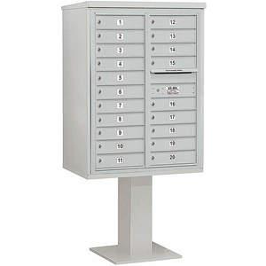 SALSBURY INDUSTRIES 3411D-20GRY Pedestal Mailbox 20 Doors Gray 69-1/8 Inch | AG3MQL 33MC74