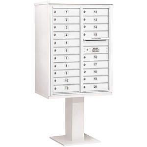 SALSBURY INDUSTRIES 3411D-20WHT Pedestal Mailbox 20 Doors White 69-1/8 Inch | AG3MQN 33MC76