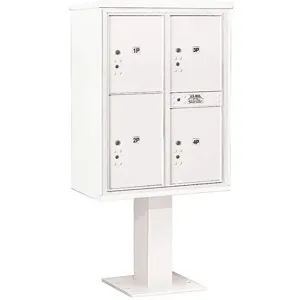 SALSBURY INDUSTRIES 3411D-4PWHT Pedestal Mailbox 4 Doors White 69-1/8 Inch | AG3MFM 33LZ81