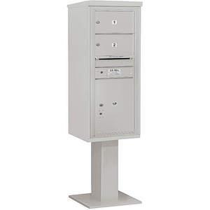 SALSBURY INDUSTRIES 3411S-02GRY Pedestal Mailbox 3 Doors Gray 69-1/8 Inch | AG3KUF 33LP61