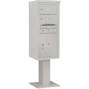 SALSBURY INDUSTRIES 3411S-02GRY Pedestal Mailbox 3 Doors Gray 69-1/8 Inch | AG3KUF 33LP61