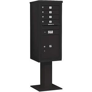 SALSBURY INDUSTRIES 3411S-04BLK Pedestal Mailbox 5 Doors Black 69-1/8 Inch | AG3KXA 33LR31