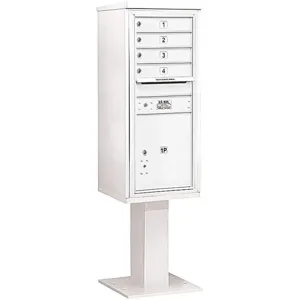 SALSBURY INDUSTRIES 3411S-04WHT Pedestal Mailbox 5 Doors White 69-1/8 Inch | AG3KXF 33LR36