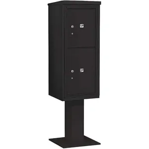 SALSBURY INDUSTRIES 3411S-2PBLK Pedestal Mailbox 2 Doors Black 69-1/8 Inch | AG3KLV 33LN07