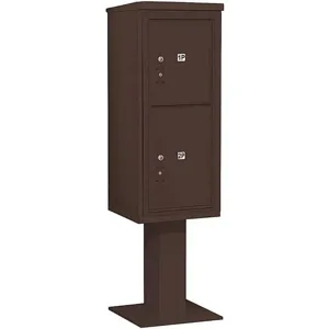 SALSBURY INDUSTRIES 3411S-2PBRZ Pedestal Mailbox 2 Doors Bronze 69-1/8 Inch | AG3KLW 33LN08