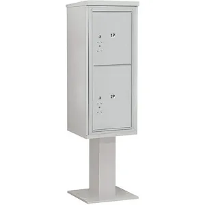 SALSBURY INDUSTRIES 3411S-2PGRY Pedestal Mailbox 2 Doors Gray 69-1/8 Inch | AG3KLY 33LN10