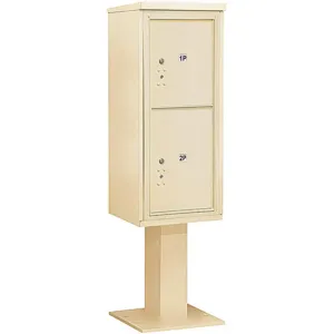 SALSBURY INDUSTRIES 3411S-2PSAN Pedestal Mailbox 2 Doors Sand 69-1/8 Inch | AG3KLZ 33LN11