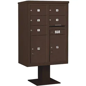 SALSBURY INDUSTRIES 3412D-05BRZ Pedestal Mailbox 7 Doors Bronze 59-3/4 Inch | AG3MKY 33MA60