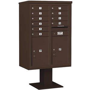 SALSBURY INDUSTRIES 3412D-10BRZ Pedestal Mailbox 12 Door Bronze 59-3/4 Inch | AG3MMQ 33MC05
