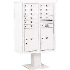 SALSBURY INDUSTRIES 3412D-10WHT Pedestal Mailbox 12 Doors White 59-3/4 Inch | AG3MMV 33MC09