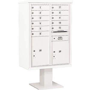 SALSBURY INDUSTRIES 3412D-11WHT Pedestal Mailbox 13 Doors White 59-3/4 Inch | AG3MNX 33MC38