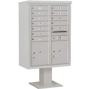 SALSBURY INDUSTRIES 3412D-12GRY Pedestal Mailbox 14 Doors Gray 59-3/4 Inch | AG3MPF 33MC46