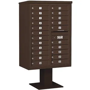 SALSBURY INDUSTRIES 3412D-22BRZ Pedestal Mailbox 22 Door Bronze 59-3/4 Inch | AG3MUJ 33MD47