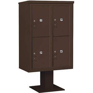 SALSBURY INDUSTRIES 3412D-4PBRZ Pedestal Mailbox 4 Doors Bronze 59-3/4 Inch | AG3MDY 33LZ45