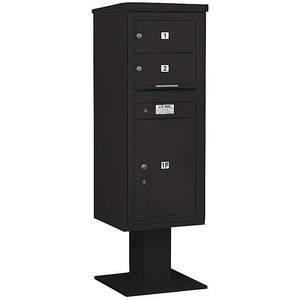 SALSBURY INDUSTRIES 3412S-02BLK Pedestal Mailbox 3 Doors Black 59-3/4 Inch | AG3KVJ 33LP88