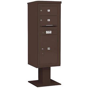 SALSBURY INDUSTRIES 3412S-02BRZ Pedestal Mailbox 3 Doors Bronze 59-3/4 Inch | AG3KVK 33LP89