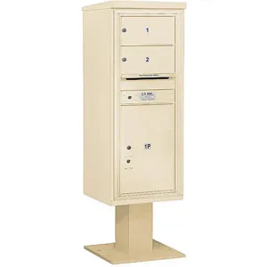 SALSBURY INDUSTRIES 3412S-02SAN Pedestal Mailbox 3 Doors Sand 59-3/4 Inch | AG3KVN 33LP92