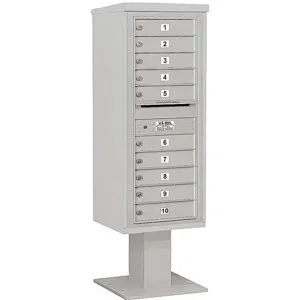 SALSBURY INDUSTRIES 3412S-10GRY Pedestal Mailbox 10 Doors Gray 59-3/4 Inch | AG3LJR 33LV13