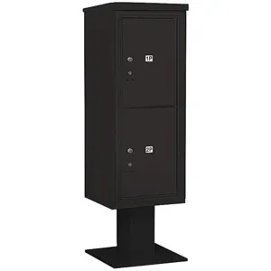 SALSBURY INDUSTRIES 3412S-2PBLK Pedestal Mailbox 2 Doors Black 59-3/4 Inch | AG3KPT 33LN75