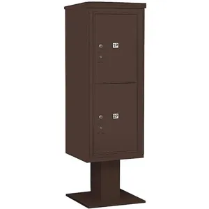 SALSBURY INDUSTRIES 3412S-2PBRZ Pedestal Mailbox 2 Doors Bronze 59-3/4 Inch | AG3KPU 33LN76