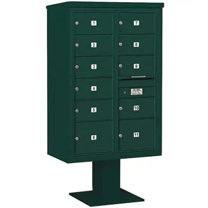 SALSBURY INDUSTRIES 3413D-11GRN Pedestal Mailbox 2c Green 63-1/4 Inch | AG3MNK 33MC23