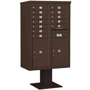 SALSBURY INDUSTRIES 3413D-12BRZ Pedestal Mailbox 14 Door Bronze 63-1/4 Inch | AG3MRA 33MC88