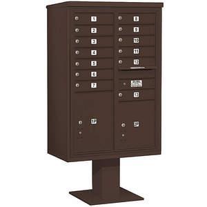 SALSBURY INDUSTRIES 3413D-13BRZ Pedestal Mailbox 15 Door Bronze 63-1/4 Inch | AG3MRW 33MD12