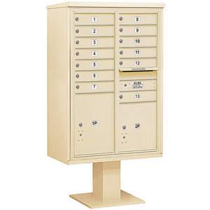 SALSBURY INDUSTRIES 3413D-13SAN Pedestal Mailbox 15 Doors Sand 63-1/4 Inch | AG3MRZ 33MD15