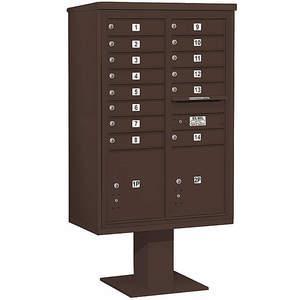 SALSBURY INDUSTRIES 3413D-14BRZ Pedestal Mailbox 16 Door Bronze 63-1/4 Inch | AG3MTH 33MD23