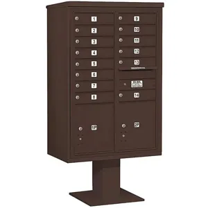 SALSBURY INDUSTRIES 3413D-14BRZ Pedestal Mailbox 16 Door Bronze 63-1/4 Inch | AG3MTH 33MD23